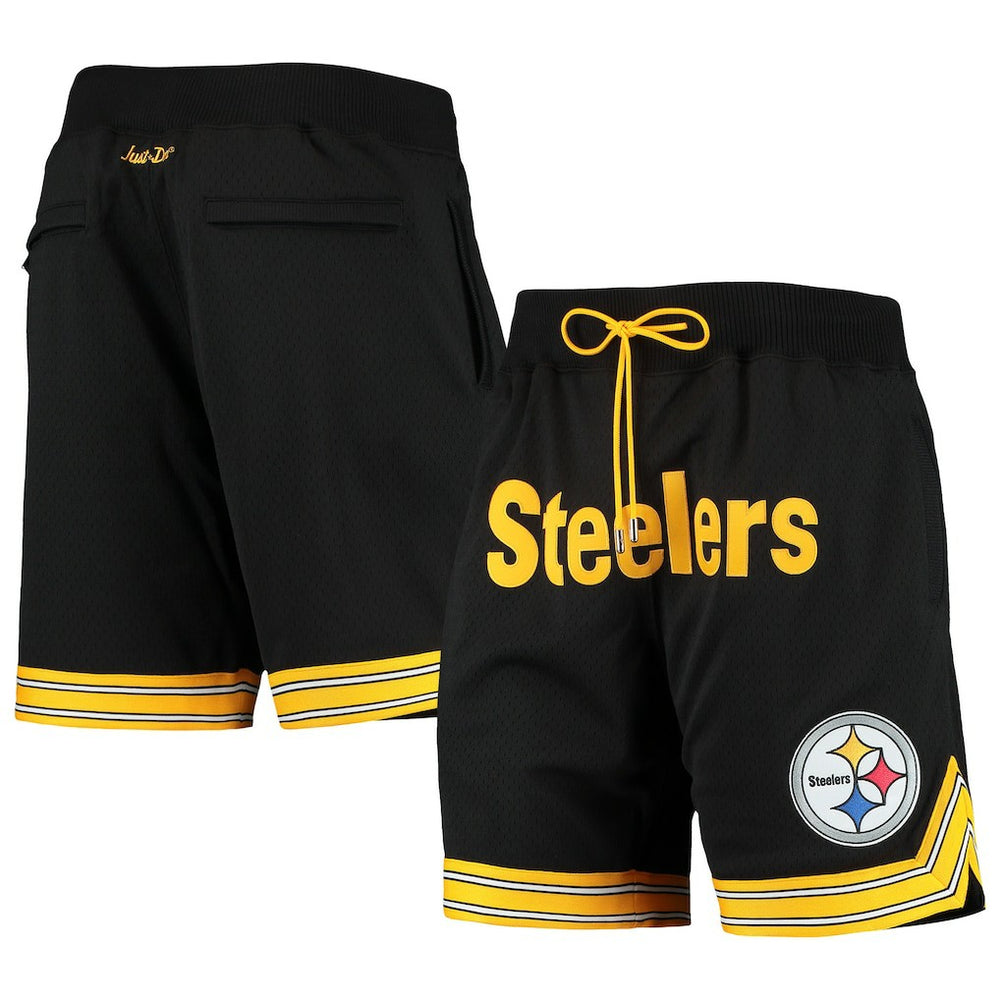 Pittsburgh Steelers Just Don Gold Rush Shorts - Black discount