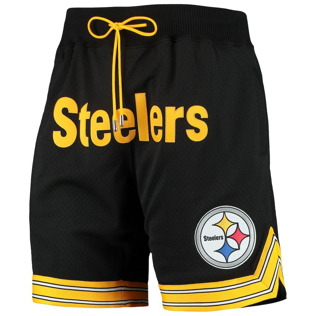 Pittsburgh Steelers Just Don Gold Rush Shorts - Black discount