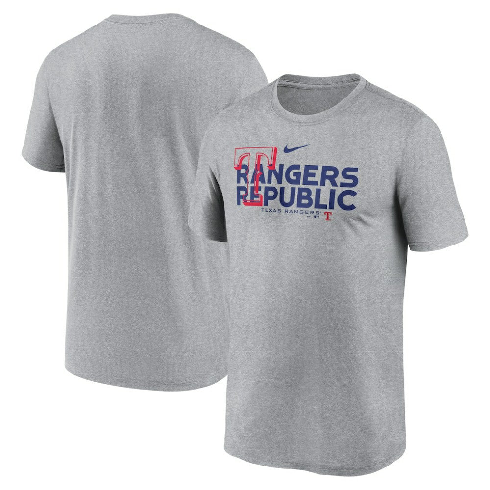 Texas Rangers Local Rep Legend Performance T-Shirt Heathered Charcoal