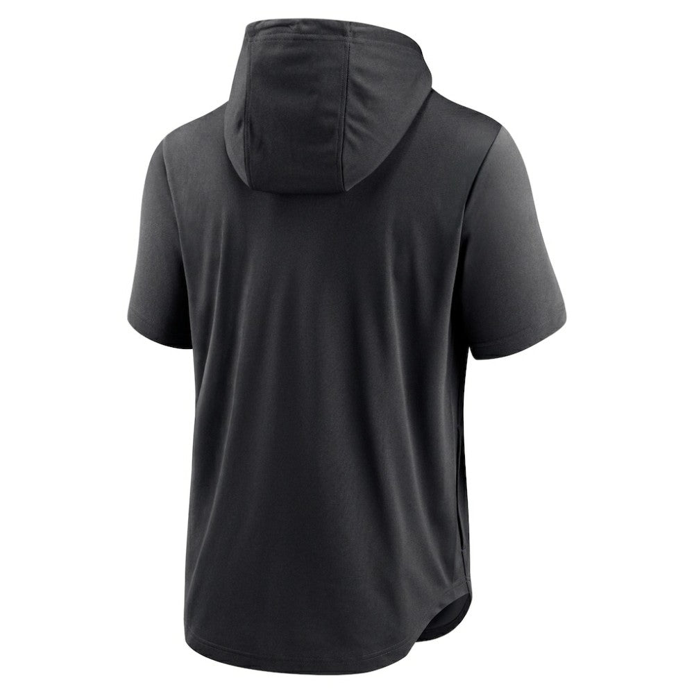 Colorado Rockies Lockup Performance Short Sleeve Lightweight Hooded Top Black