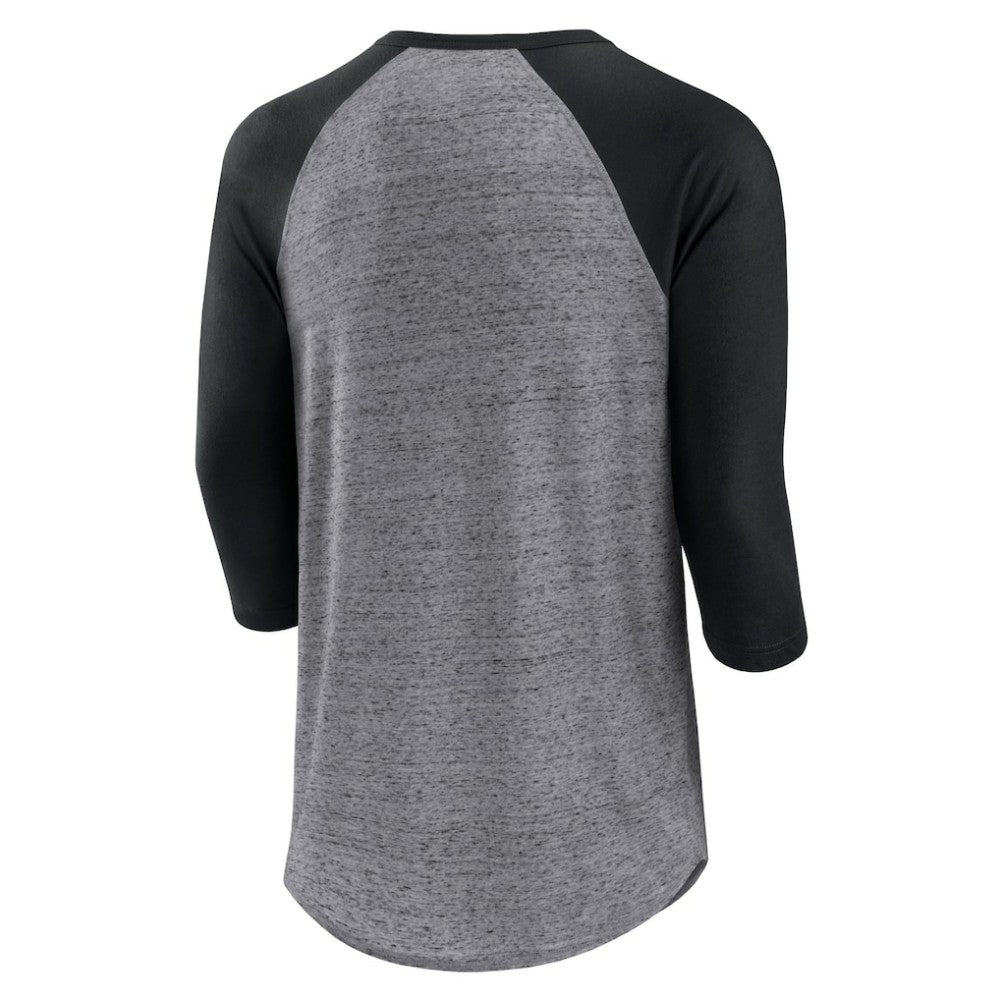 Chicago White Sox Iconic Above Heat Speckled Raglan Henley 3/4 Sleeve T-Shirt Heathered Gray/Black