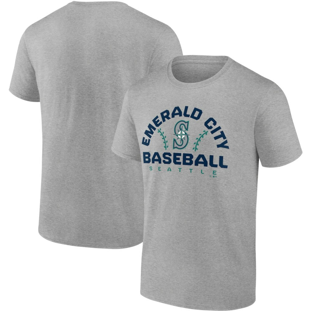 Seattle Mariners Iconic Go for Two T-Shirt Heathered Gray