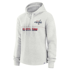 Washington Capitals Fanatics Women's True Classics Legacy Quarter-Zip Hoodie - Ash Hoodies