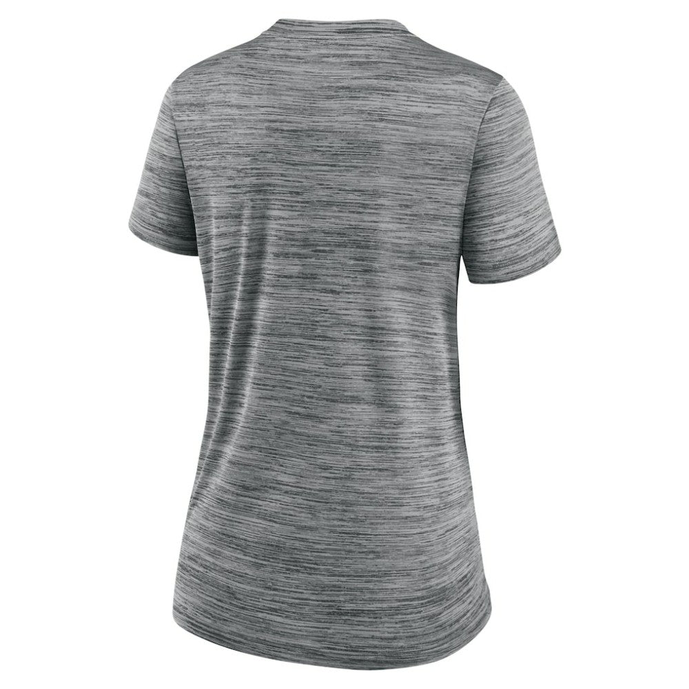 San Francisco Giants Women's Authentic Collection Velocity Performance V-Neck T-Shirt Anthracite
