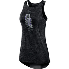 Colorado Rockies Women's Logo Fade High Neck Performance Tank Top Black