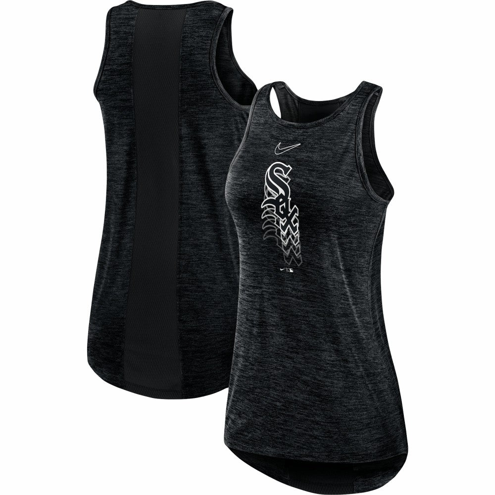 Chicago White Sox Women's Logo Fade High Neck Performance Tank Top Black