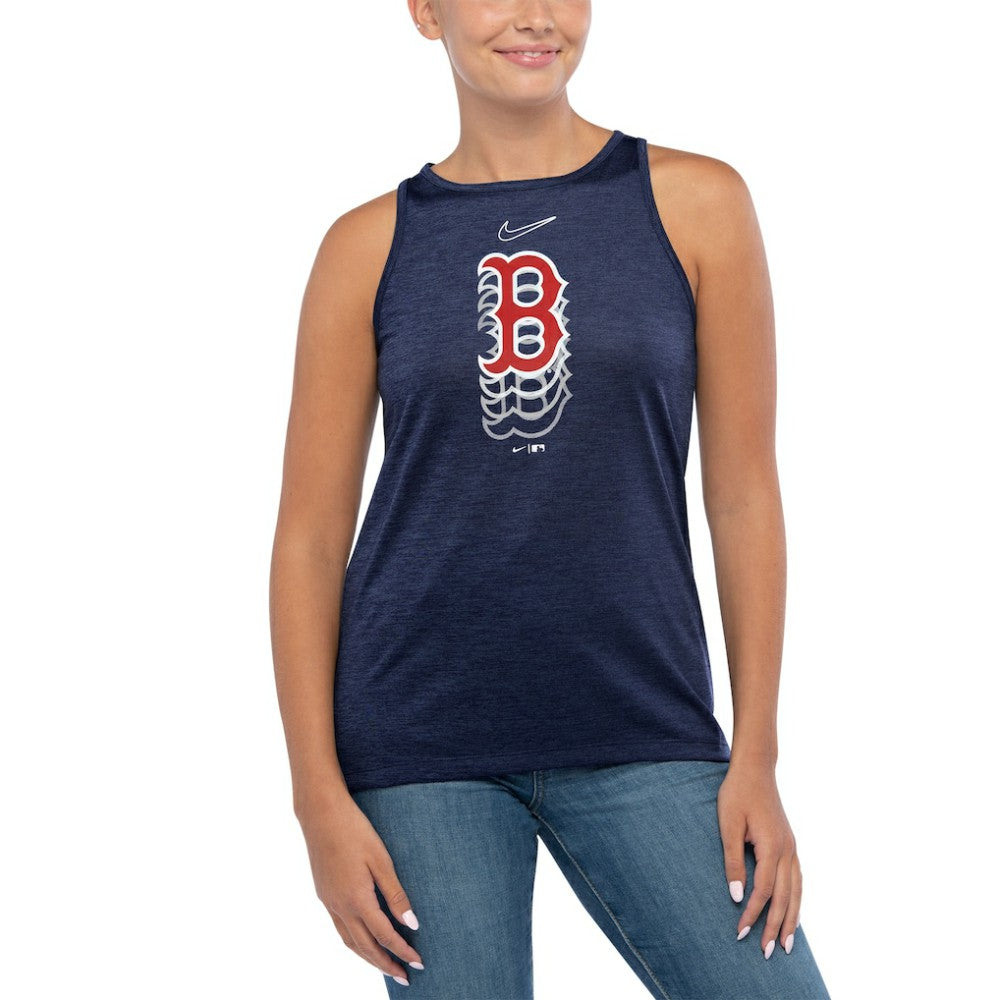 Boston Red Sox Women's Logo Fade High Neck Performance Tank Top Navy