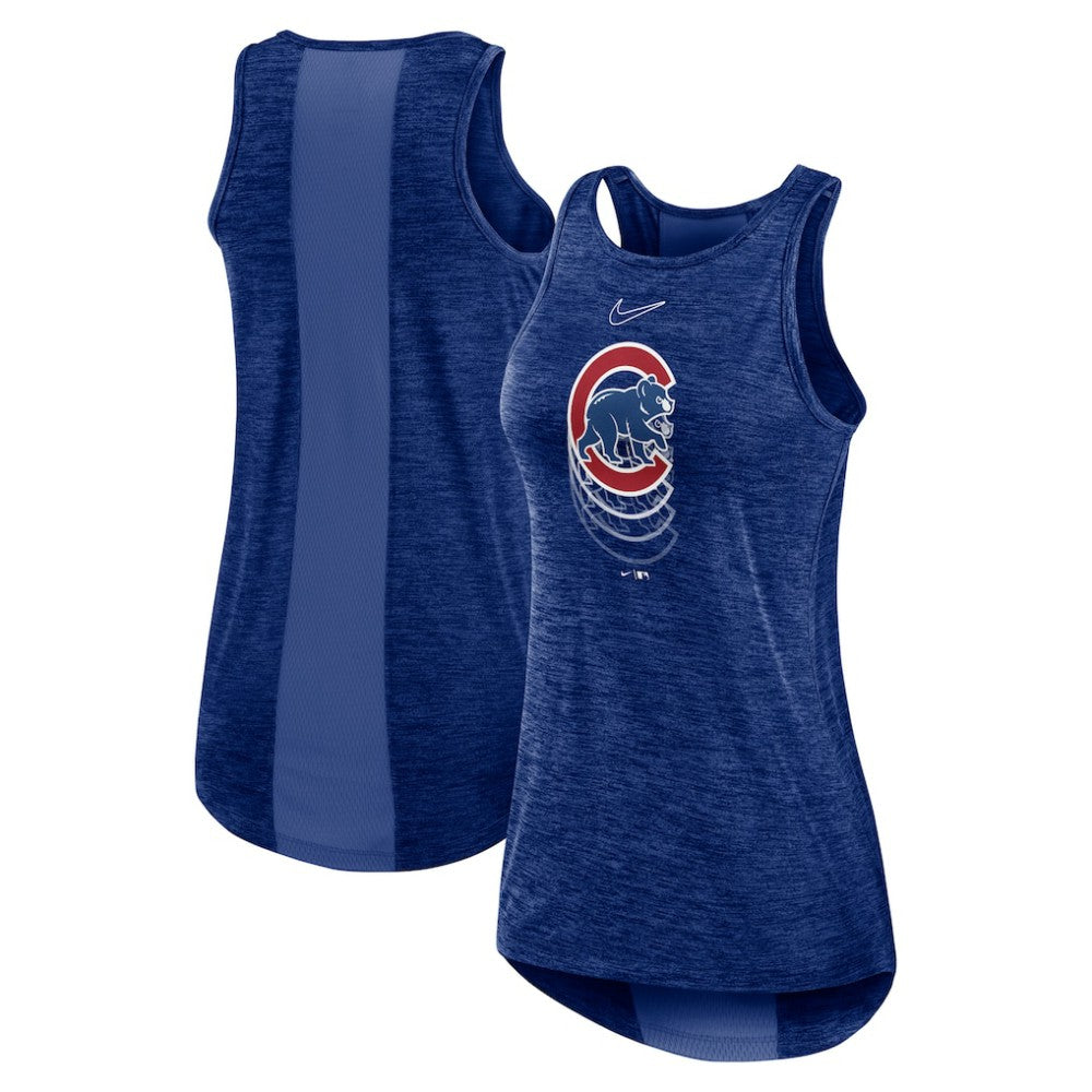 Chicago Cubs Women's Logo Fade High Neck Performance Tank Top Royal