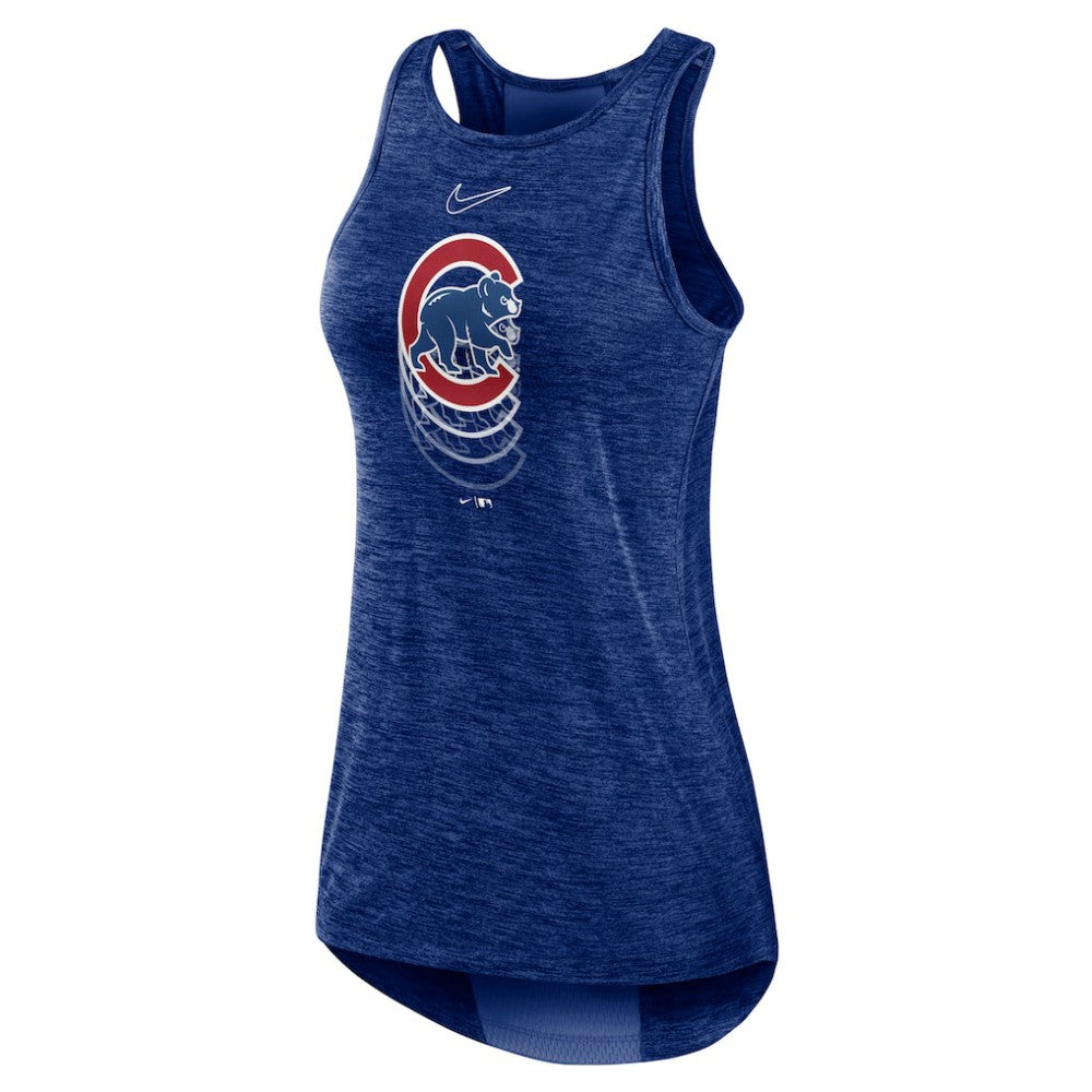 Chicago Cubs Women's Logo Fade High Neck Performance Tank Top Royal