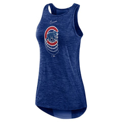 Chicago Cubs Women's Logo Fade High Neck Performance Tank Top Royal