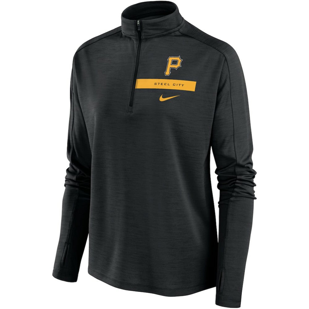 Pittsburgh Pirates Women's Primetime Local Touch Pacer Quarter-Zip Top Black