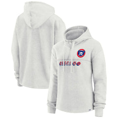 Chicago Cubs Women's True Classics Legacy Quarter-Zip Hoodie Oatmeal