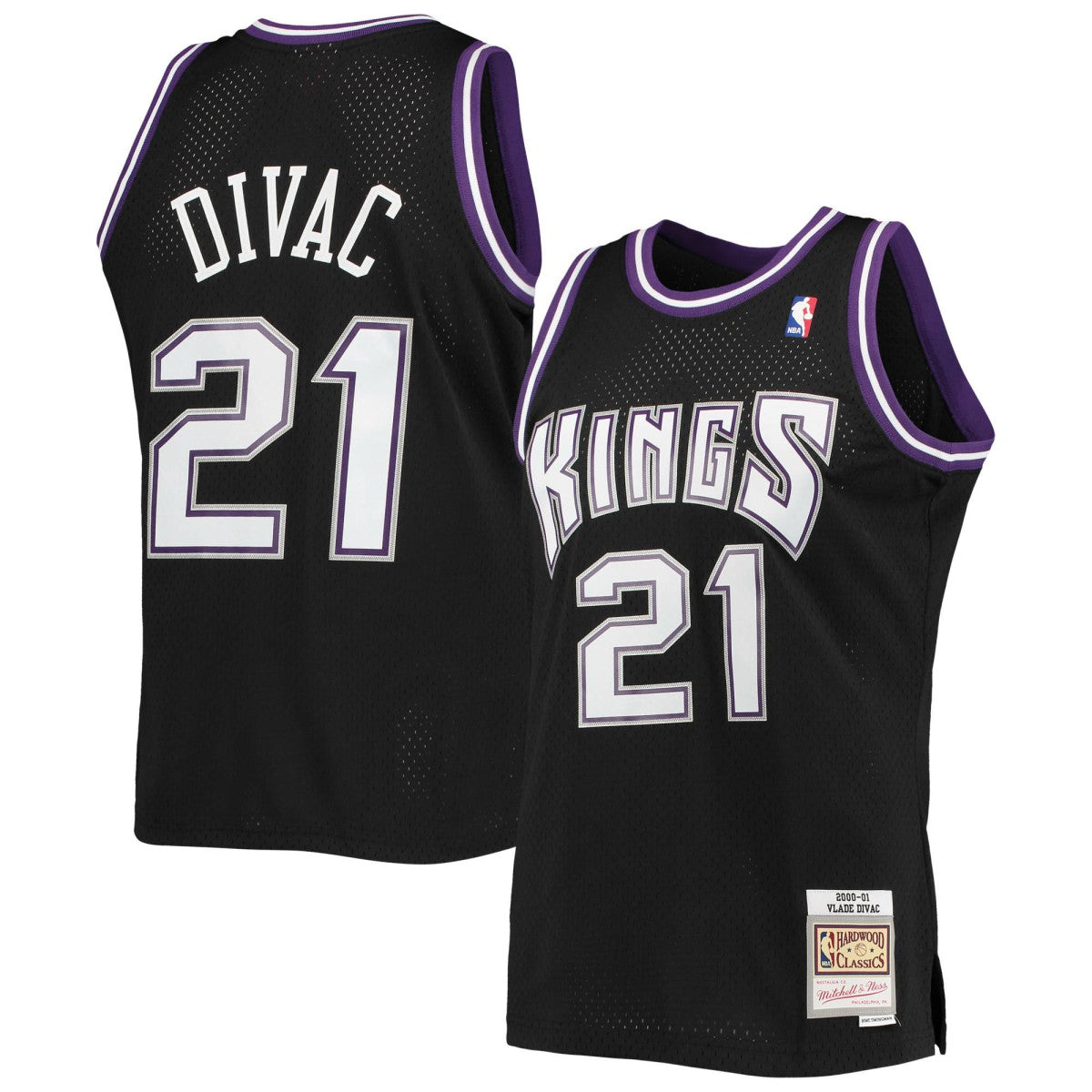 Vlade Divac Sacramento Kings 2000/01 Hardwood Classics Swingman Jersey - Black cheap