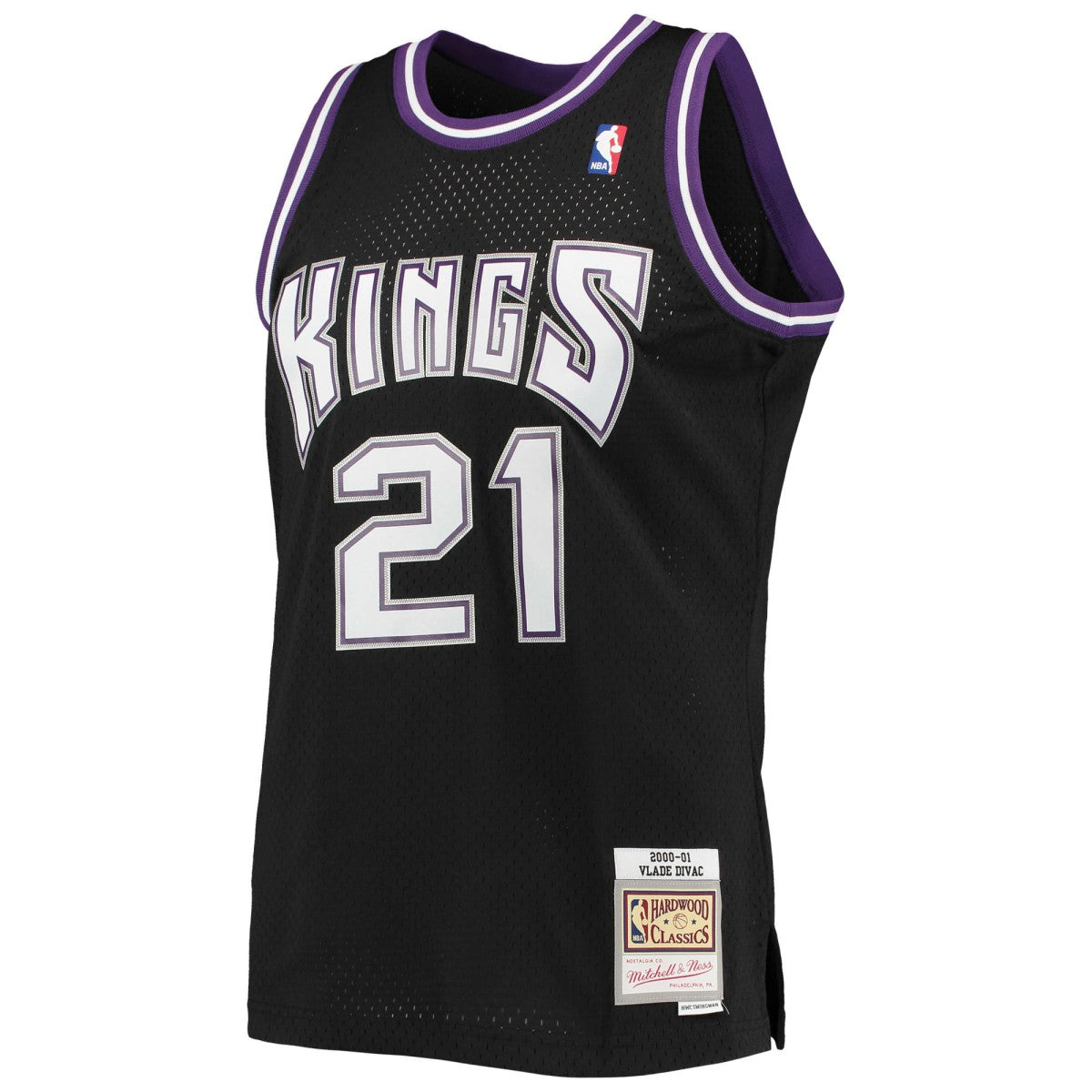 Vlade Divac Sacramento Kings 2000/01 Hardwood Classics Swingman Jersey - Black cheap