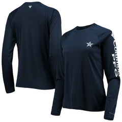 Dallas Cowboys Women's Tidal Omni-Shade Raglan Long Sleeve T-Shirt - Navy/White cheap