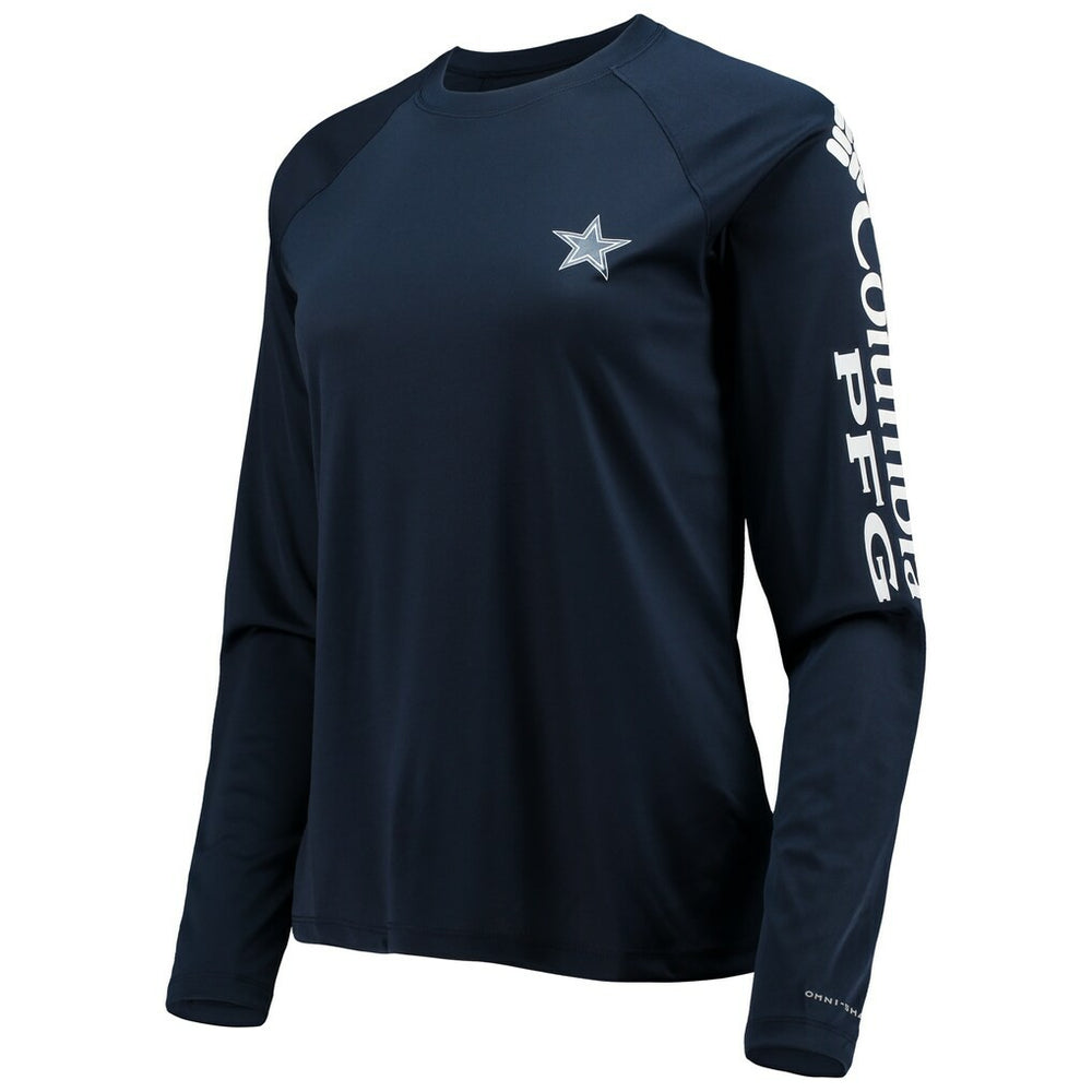 Dallas Cowboys Women's Tidal Omni-Shade Raglan Long Sleeve T-Shirt - Navy/White cheap
