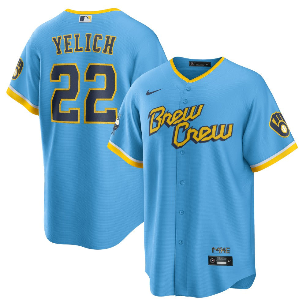 Christian Yelich Milwaukee Brewers City Connect Replica Player Jersey Powder Blue