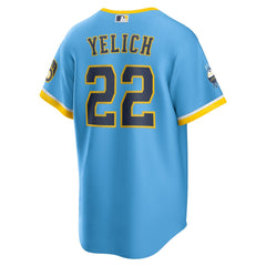 Christian Yelich Milwaukee Brewers City Connect Replica Player Jersey Powder Blue