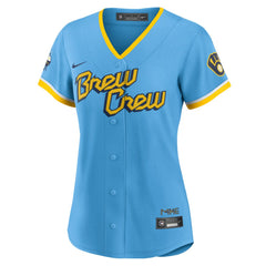Christian Yelich Milwaukee Brewers Women's City Connect Replica Player Jersey Powder Blue
