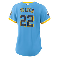 Christian Yelich Milwaukee Brewers Women's City Connect Replica Player Jersey Powder Blue