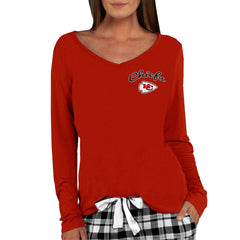Kansas City Chiefs Concepts Sport Women's Marathon Knit Long Sleeve Lightweight V-Neck Lounge Top - Red sale