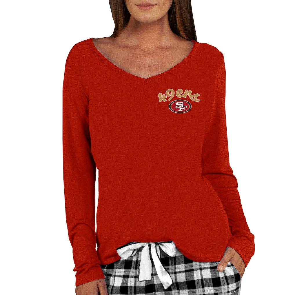 San Francisco 49ers Concepts Sport Women's Marathon Knit Long Sleeve Lightweight V-Neck Lounge Top - Scarlet on sale