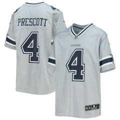 Dak Prescott Dallas Cowboys Youth Inverted Team Game Jersey - Silver for sale