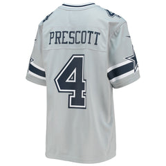 Dak Prescott Dallas Cowboys Youth Inverted Team Game Jersey - Silver for sale