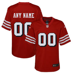 San Francisco 49ers Youth Alternate Custom Game Jersey - Scarlet on sale