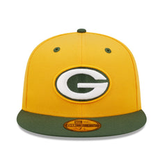 Green Bay Packers New Era Flipside 2Tone 59FIFTY Fitted Hat - Gold/Green for sale