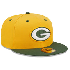 Green Bay Packers New Era Flipside 2Tone 59FIFTY Fitted Hat - Gold/Green for sale