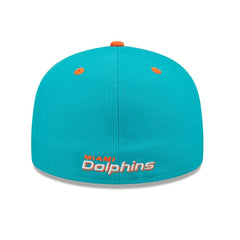 Miami Dolphins New Era Flipside 2Tone 59FIFTY Fitted Hat - Aqua/Orange for sale