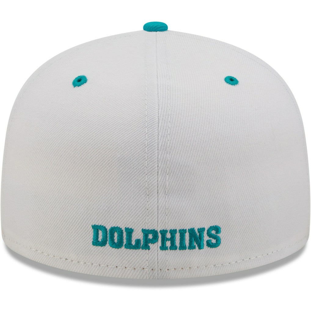 Miami Dolphins New Era Flipside 2Tone 59FIFTY Fitted Hat - White/Aqua discount