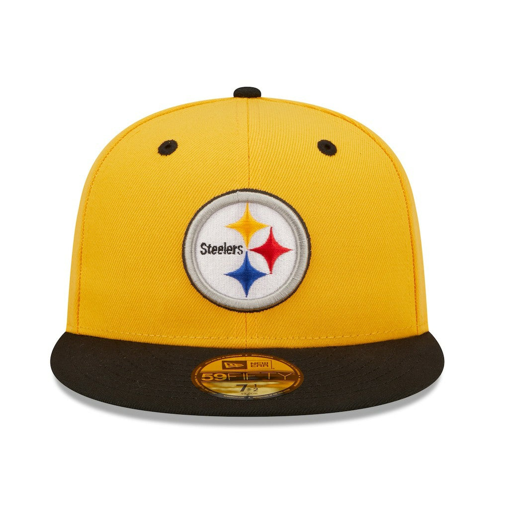 Pittsburgh Steelers New Era Flipside 2Tone 59FIFTY Fitted Hat - Gold/Black discount