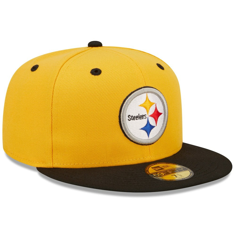 Pittsburgh Steelers New Era Flipside 2Tone 59FIFTY Fitted Hat - Gold/Black discount