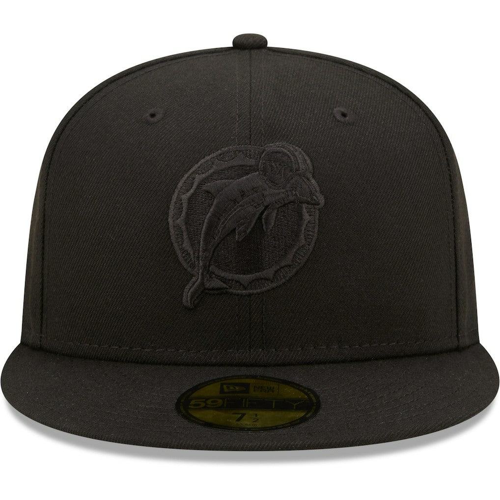 Miami Dolphins New Era Team Black on Black Alternate Logo 59FIFTY Fitted Hat on sale