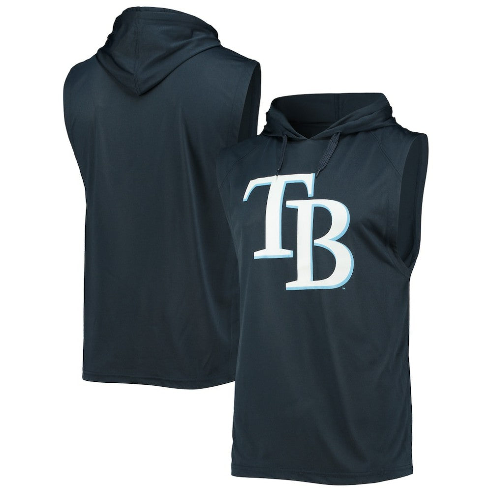 Tampa Bay Rays Stitches Sleeveless Pullover Hoodie Navy
