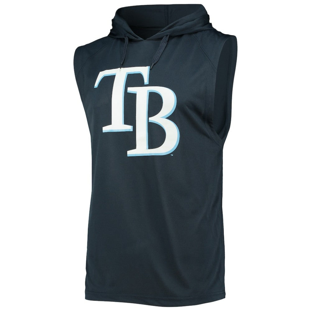 Tampa Bay Rays Stitches Sleeveless Pullover Hoodie Navy