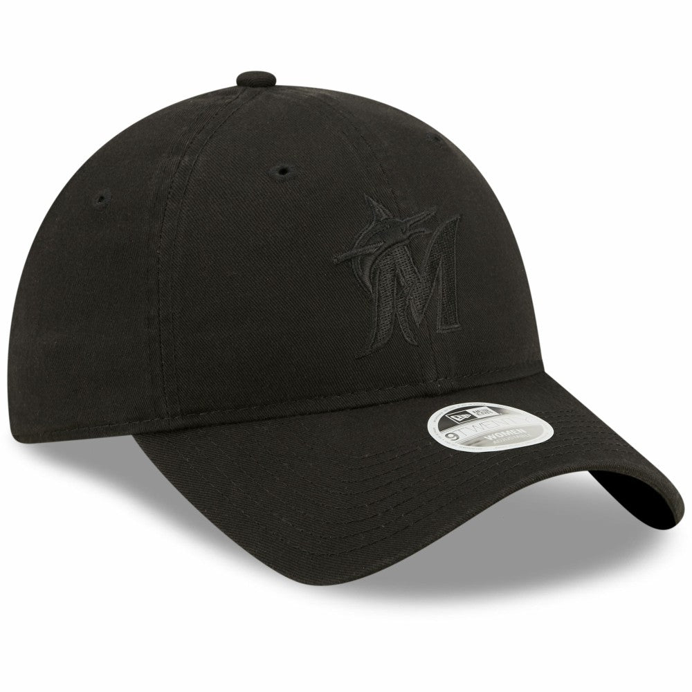 Miami Marlins Women's Black on Black Core Classic II 9TWENTY Adjustable Hat