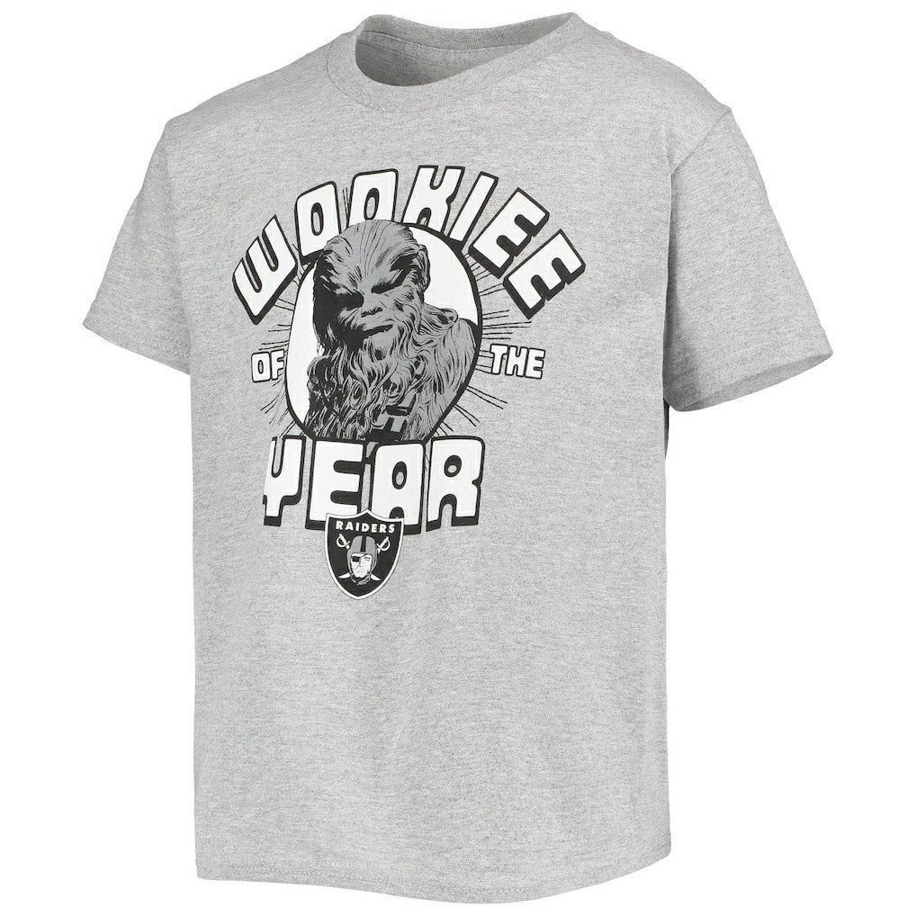 Las Vegas Raiders Junk Food Youth Star Wars Wookie Of The Year T-Shirt - Heathered Gray discount