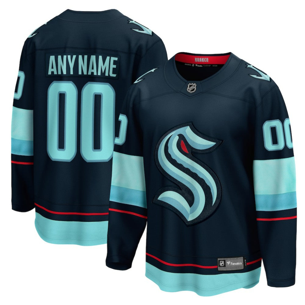 Seattle Kraken Fanatics Home Breakaway Custom Jersey - Deep Sea Blue Jerseys