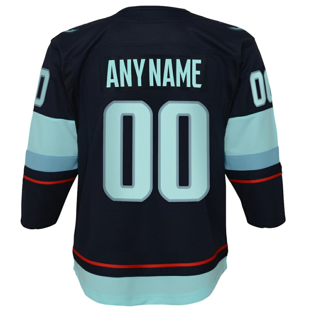 Seattle Kraken Youth Home Premier Custom Jersey - Navy Jerseys