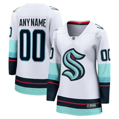 Seattle Kraken Fanatics Women's Away Breakaway Custom Jersey - White Jerseys