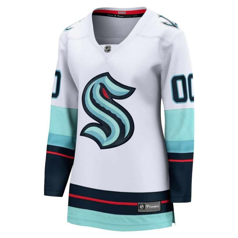Seattle Kraken Fanatics Women's Away Breakaway Custom Jersey - White Jerseys