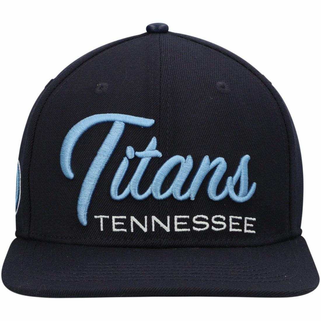 Tennessee Titans Pro Standard Script Wordmark Snapback Hat - Navy cheap