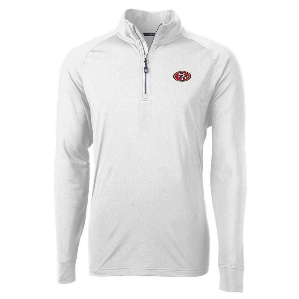 San Francisco 49ers Cutter & Buck Adapt Eco Knit Quarter-Zip Pullover Jacket - White online