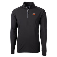 Cincinnati Bengals Cutter & Buck Adapt Eco Knit Quarter-Zip Pullover Jacket - Black for sale