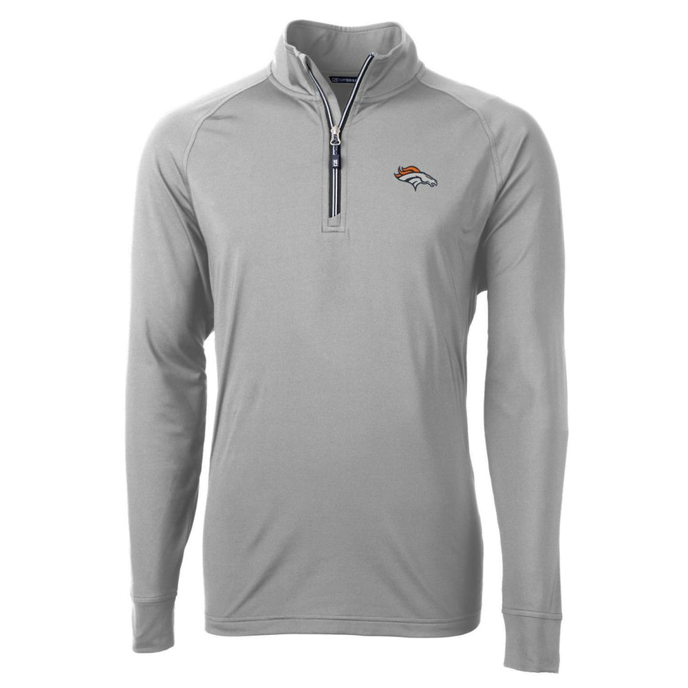 Denver Broncos Cutter & Buck Adapt Eco Knit Quarter-Zip Pullover Jacket - Gray outlet