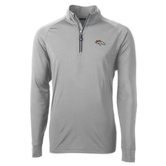 Denver Broncos Cutter & Buck Adapt Eco Knit Quarter-Zip Pullover Jacket - Gray outlet