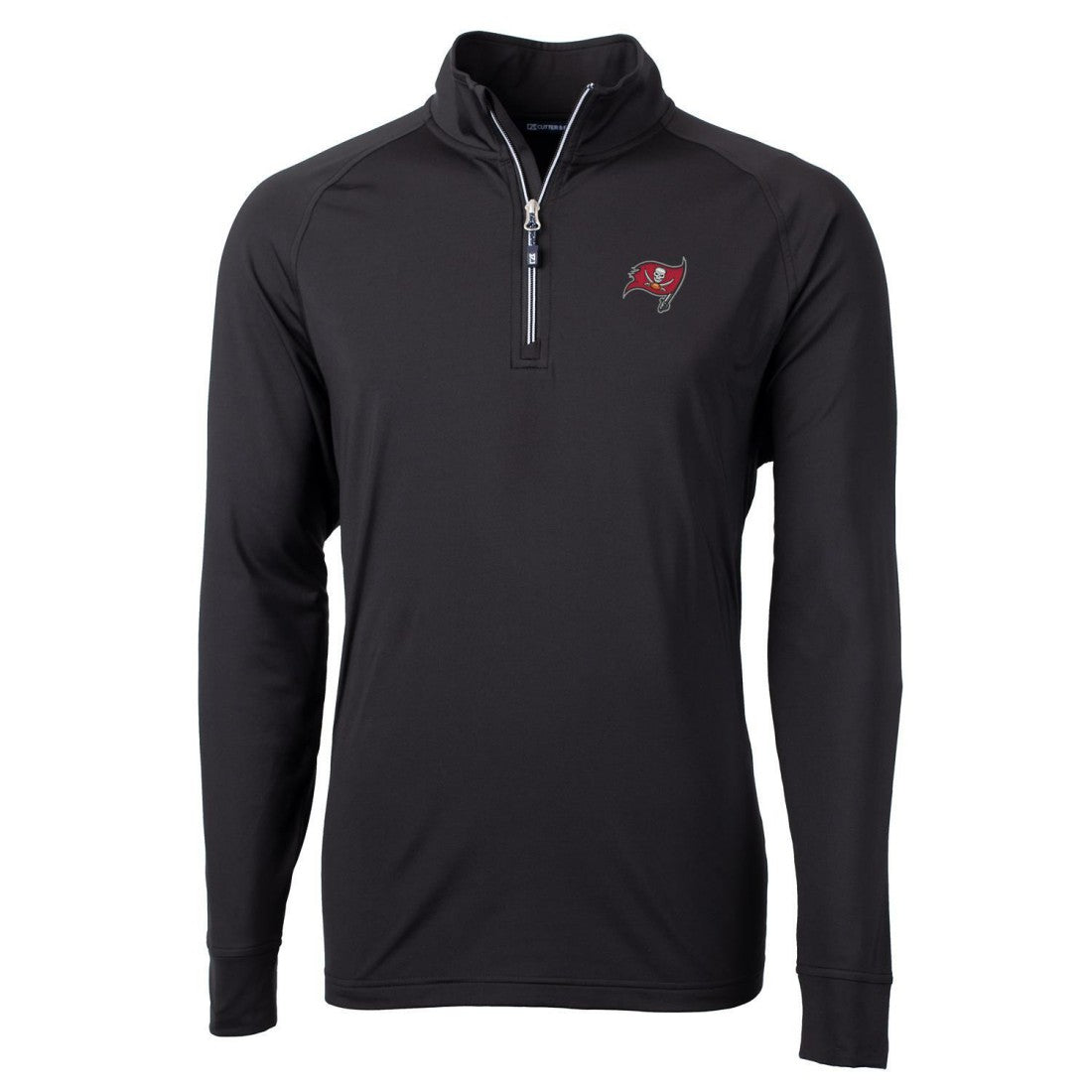 Tampa Bay Buccaneers Cutter & Buck Adapt Eco Knit Quarter-Zip Pullover Jacket - Black cheap